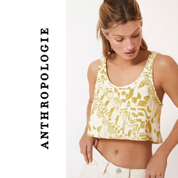 NWT Anthropologie Amadi Printed Cropped Tank - Picture 1 of 5